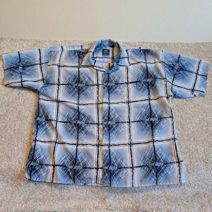 Y2K Old Skool Clothing Co Mens 3XL Button Up Shirt Graphic Short Sleeve